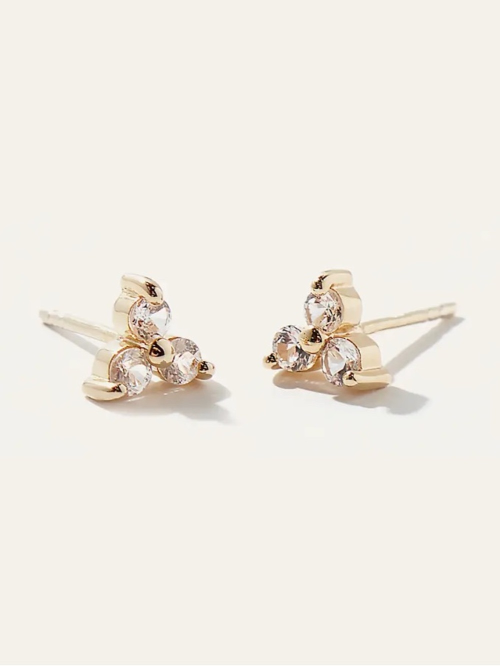 EUC Quince White Sapphire Triad Studs